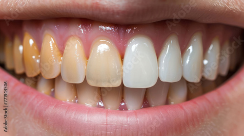 Persons Smile With Different Colored Teeth