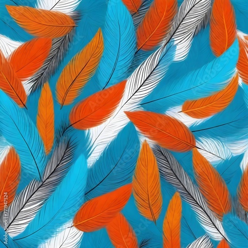 Multi Color feather pattern