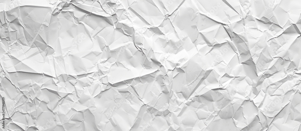 Obraz premium White crumpled paper texture background with blank space for text or design. Vintage, old and worn paper banner template with a grunge effect. 