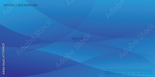 Teal background. Abstract very saturated light bluish cyan pattern with translucent curved line. Vector