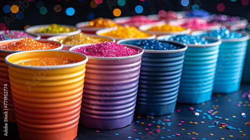 Party Supply Corner: An Empty Containers Close-Up photo
