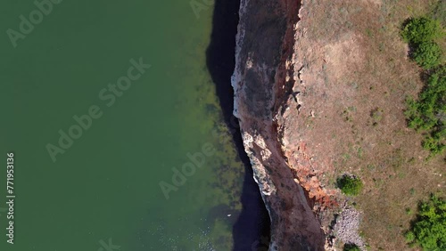 Bird's eye drone shot of Cape Kaliakra on the Black Sea Coast in Dobruja region, Bulgaria photo