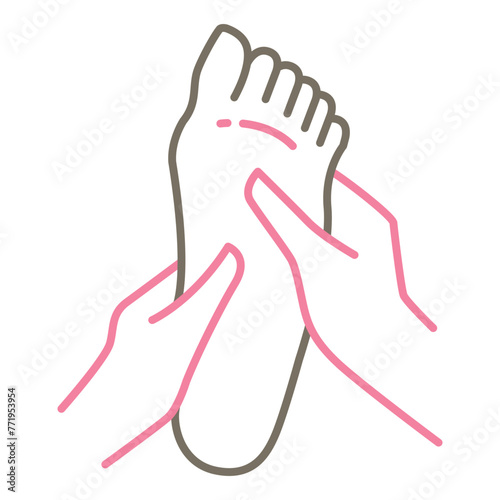 Foot Massage Icon. illustrating reflexology, relaxation, and foot care.