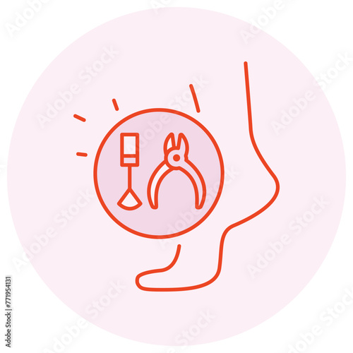 Pampering Pedicure. Pedicure Icon. illustrating foot treatments, toenail care, and relaxation.