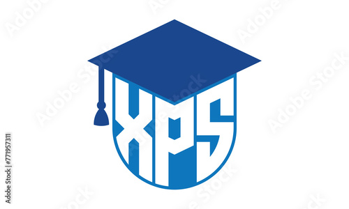 XPS initial letter academic logo design vector template. school college logo, university logo, graduation cap logo, institute logo, educational logo, library logo, teaching logo, book shop, varsity