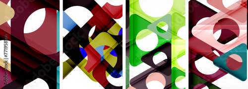 Abstract background set featuring captivating triangles. Harmonious blend of geometry and style, these designs bring modern flair