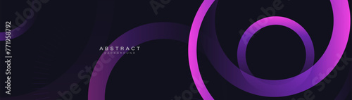 Abstract purple and magenta circle glowing lines. Modern minimal trendy shiny lines pattern. Vector illustration © pickup