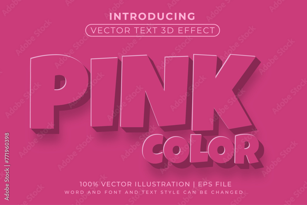 Pink Color 3D Editable text effect