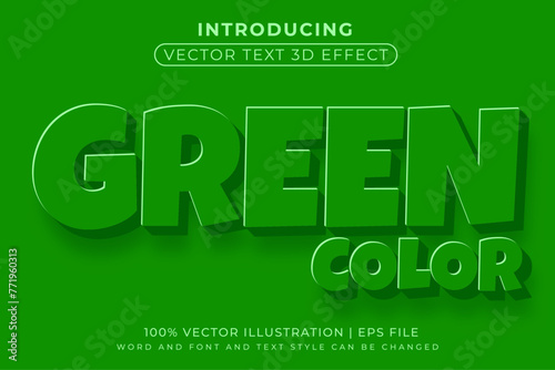 Green Color 3D Editable text effect