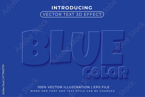 Blue Color 3D Editable text effect