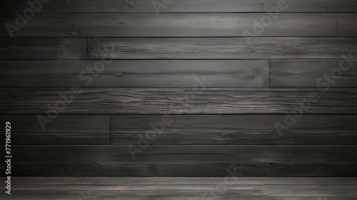 Wood black table background dark texture top view floor board gray luxury blank for design photo