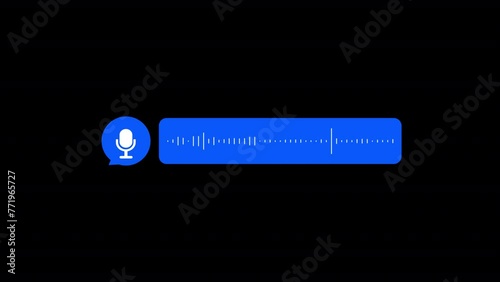 Audio wave visualization voice record, Audio voice message animation, Playing record voice message animation, Voice chat message animation.