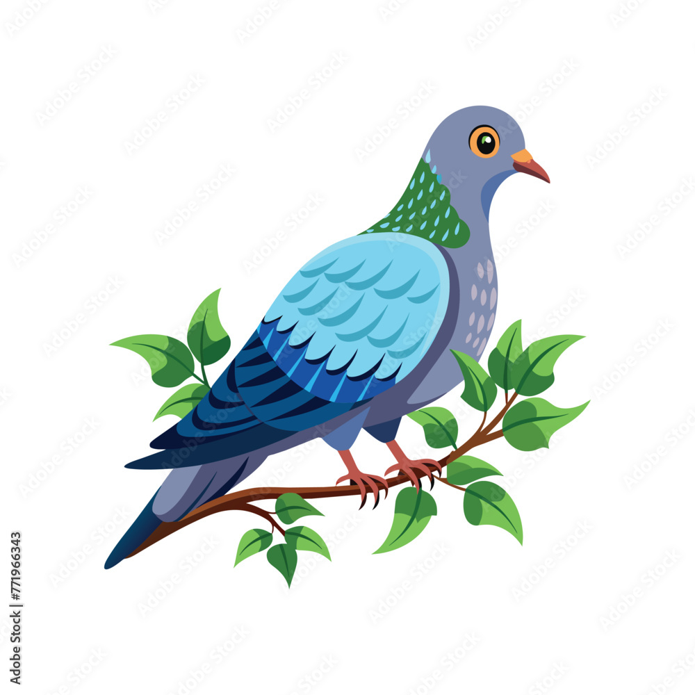 Realistic pigeon-bird concept illustration