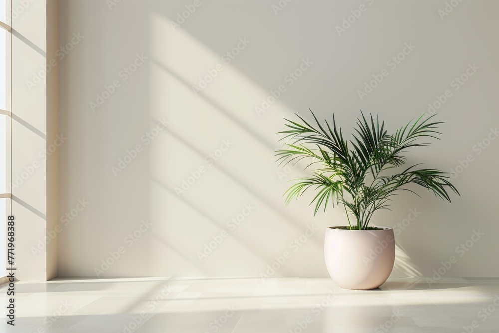 Indoor Potted Palm Plant in Soft Light Indoor Potted Palm Plant in Soft Light