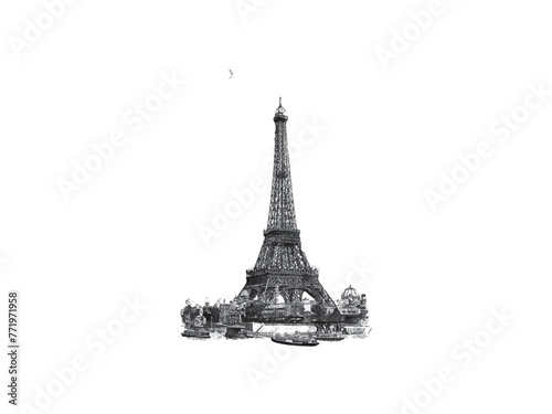 Fototapeta Naklejka Na Ścianę i Meble -  eiffel tower isolated on white