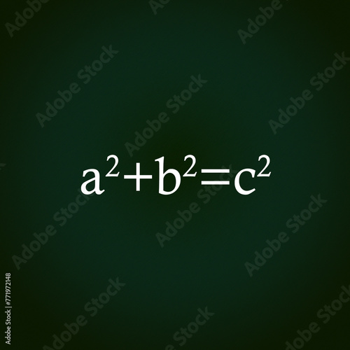 Pythagorean theorem on chalkboard background