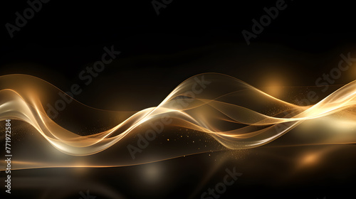gold luxury background with black and white transparent line,wave,curve, elements and light ray effect decoration and bokeh.