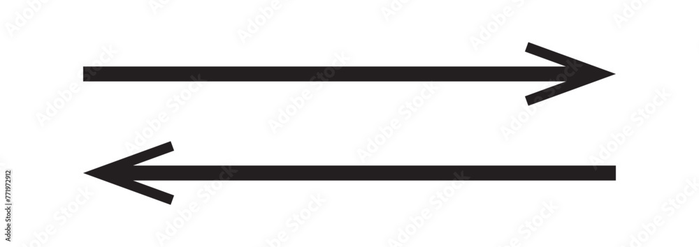 Long arrows icon set. Vector set of trendy long arrows left and right in flat style. Black arrows vector illustration. Icons isolated. Straight long right vector arrow icon.Replaceable vector design Long arrows icon set. Vector set of trendy long arrows left and right in flat style. Black arrows vector illustration. Icons isolated. Straight long right vector arrow icon.Replaceable vector design