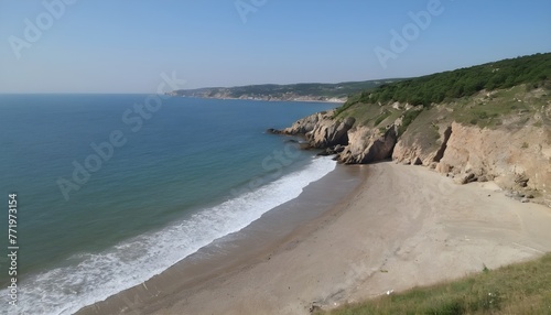 cliffy beach at coastline photo