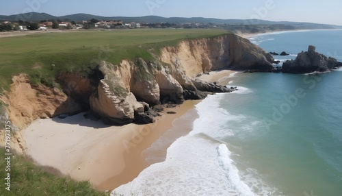 cliffy beach at coastline photo