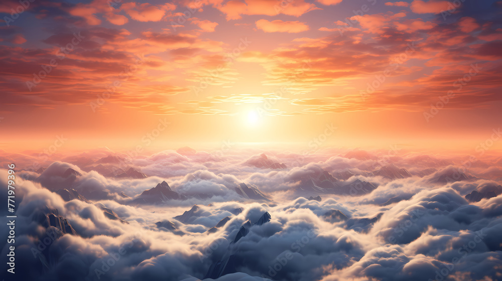 Beautiful sunrise in the clouds Beautiful sunrise in the clouds