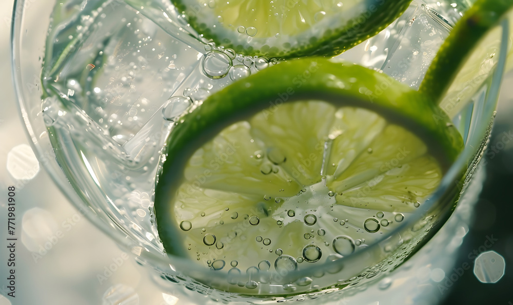 Lime mixed with soda is refreshing, Generative AI Lime mixed with soda is refreshing, Generative AI