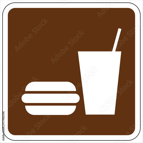 Campground guide sign snack bar