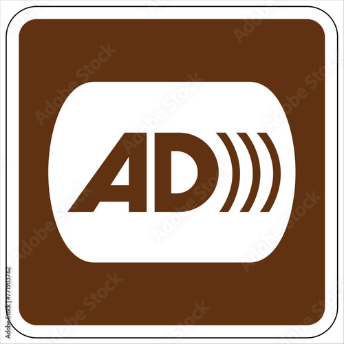 Campground guide sign audio description