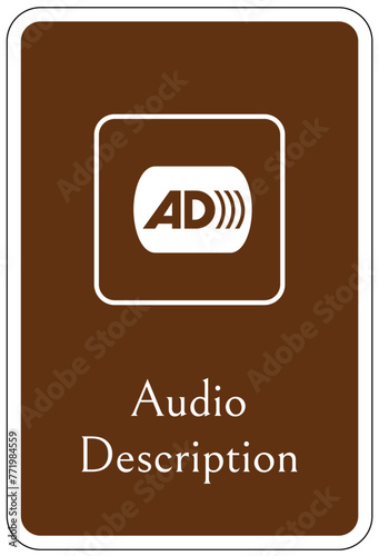Campground guide sign audio description