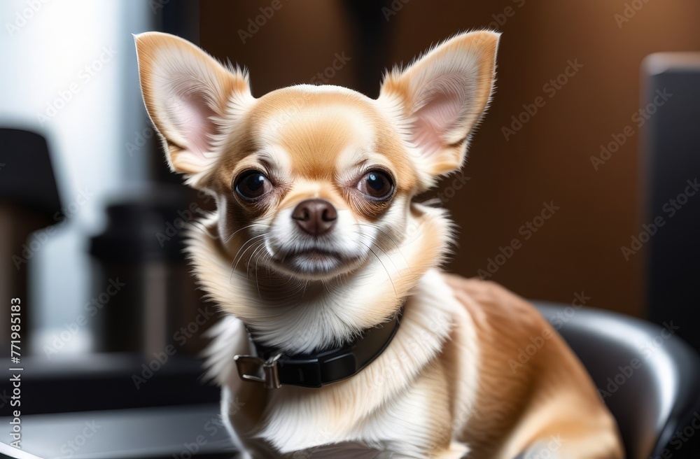 Small cute chihuahua dog closeup portrait