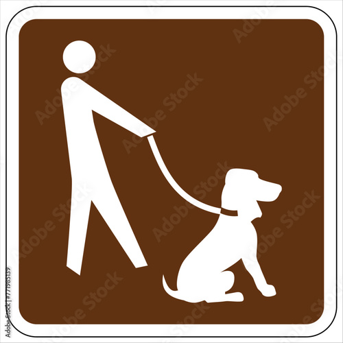Campground guide sign pet must be on leash