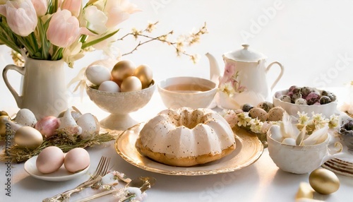 concept of easter food isolated on white background