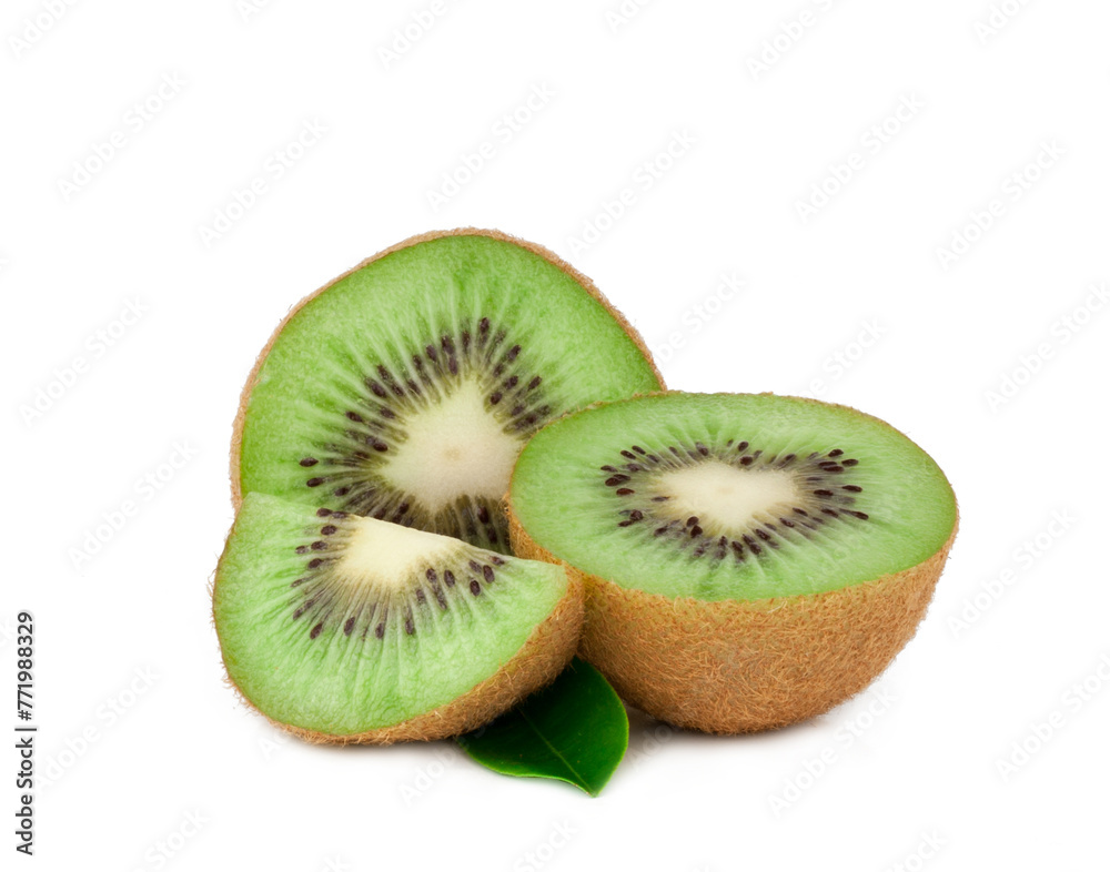 Kiwi fruit slices isolated on a white background Kiwi fruit slices isolated on a white background
