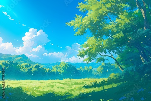 A beautiful anime background.