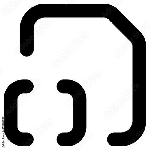 code icon, simple vector design