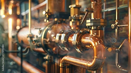 copper pipes for modern heating systems photo
