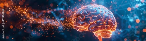 Craft an eye-catching visual of a stylized human brain interwoven with circuitry, symbolizing the fusion of human intelligence with AI Add subtle hints of emotion 