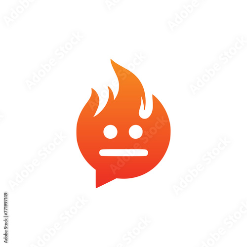 fire chat app logo vector illustration template design