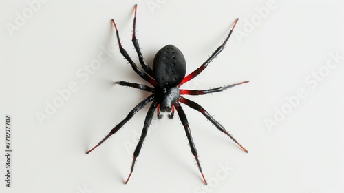 Redback spider on a white background. Dangerous insect.