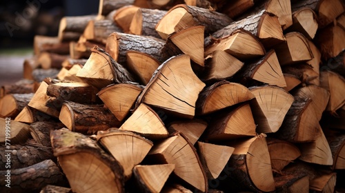 a pile of cut logs photo