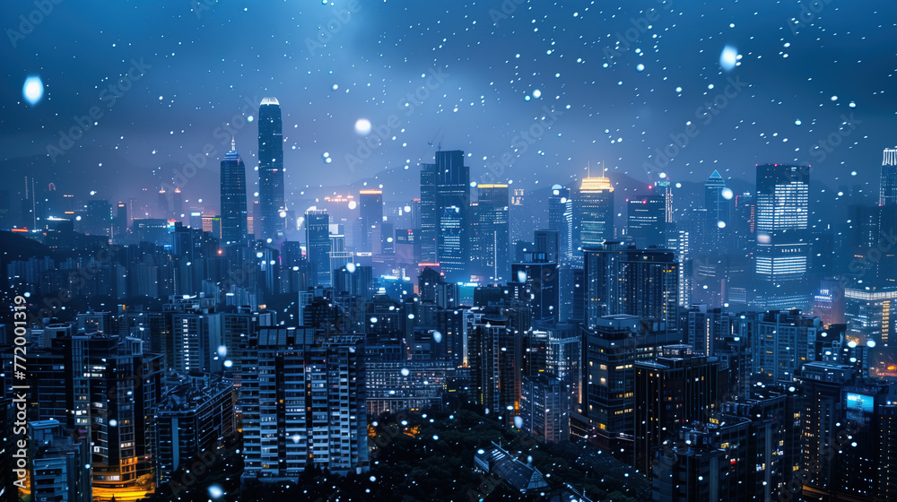 Chinese urban architectural scenery,created with Generative AI tecnology.
