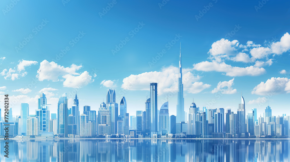 Fototapeta premium dubai city architecture scenery,created with Generative AI tecnology.