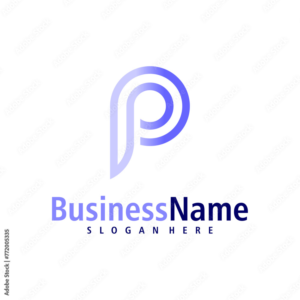 Letter P logo design vector. Creative Initial P logo concepts template