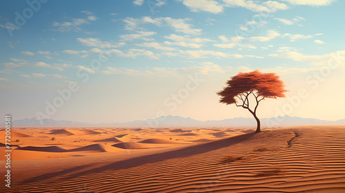 Lonely tree in the desert photo