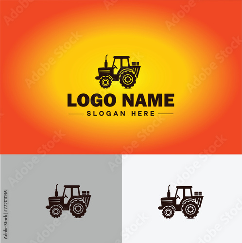 Tractor farm agriculture logo icon vector for business brand app icon farm industries machinery Tractor logo template