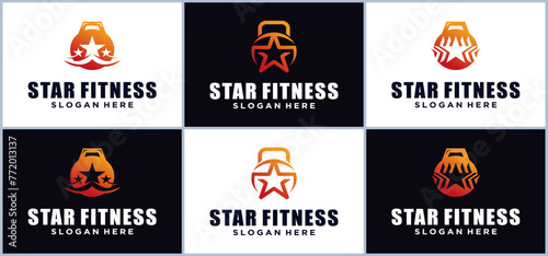 Fitness Logo Design for Fitness with a combination of stars for fitness professionals and trained