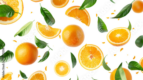 Wallpaper Mural Flying orange pieces, isolated on a transparent background
 Torontodigital.ca