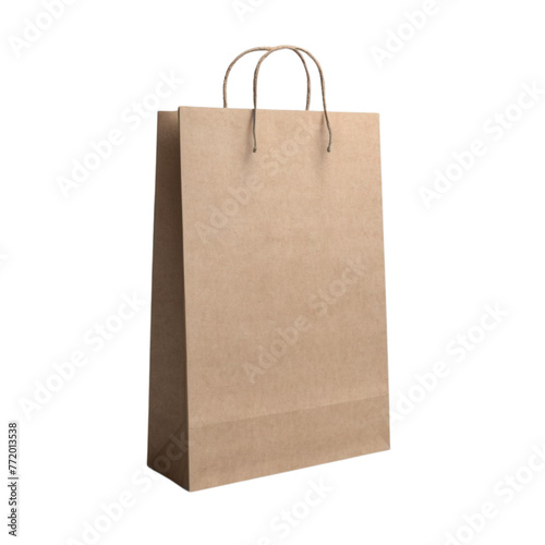 a empty recycled craft paper packaging on Isolated transparent background png. generated with AI