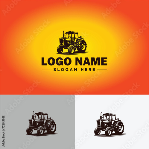 Tractor farm agriculture logo icon vector for business brand app icon farm industries machinery Tractor logo template