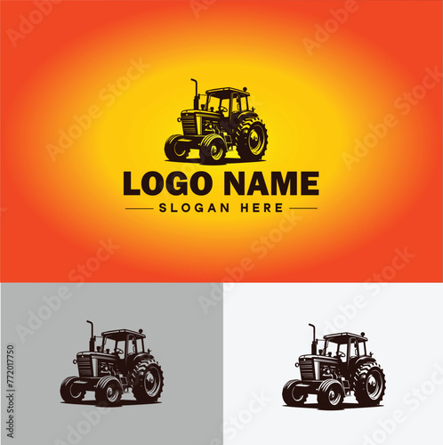 Tractor farm agriculture logo icon vector for business brand app icon farm industries machinery Tractor logo template